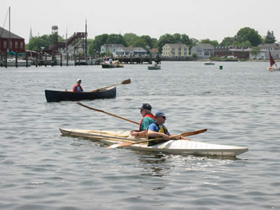 On-the-water paddle swap.
