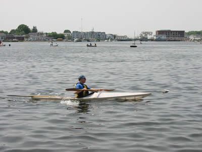 Mark Starr paddling his 