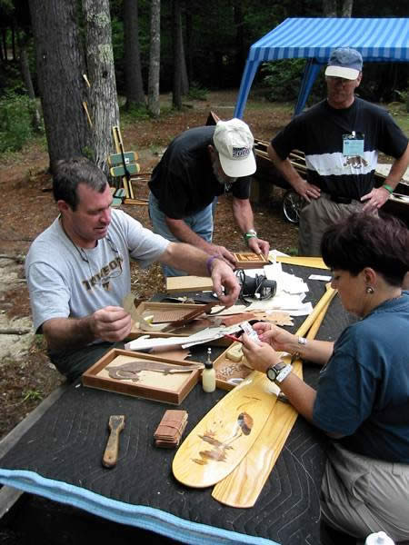 Ray (Biff) Wisner of Paddle Fancy demonstrating inlay techniques