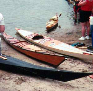 Skin-on-Frame and Stitch-and-Glue boats on the beach